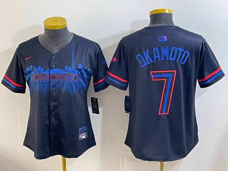women 2026 Toronto Blue Jays #7 Okamoto Blue Game Nike MLB Jersey 0591203